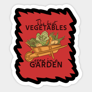 The best vegetables grow in a garden Sticker